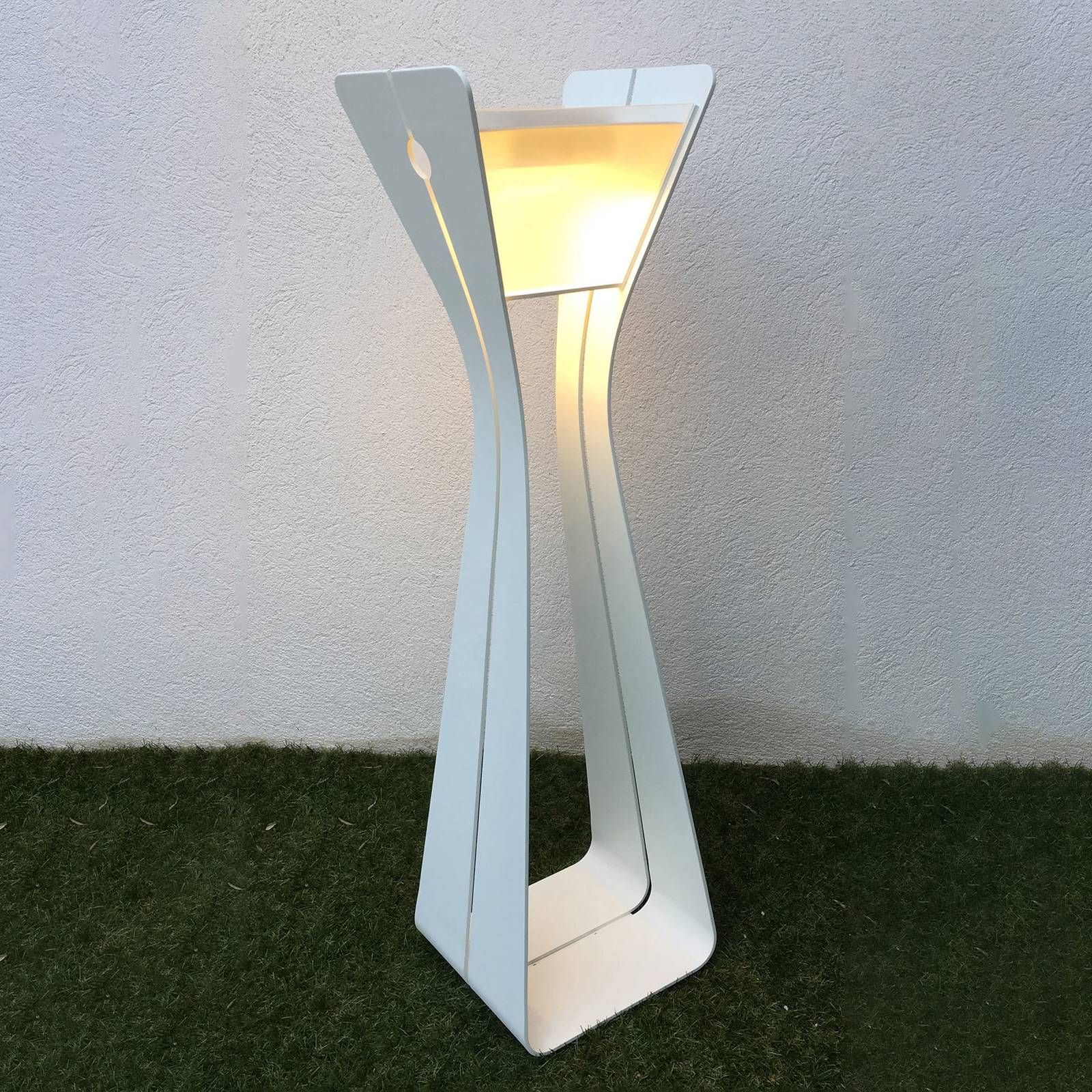 Les Jardins Solárne LED svietidlo Osmoz z hliníka, biele, hliník, 3W, P: 31 cm, L: 28 cm, K: 110cm