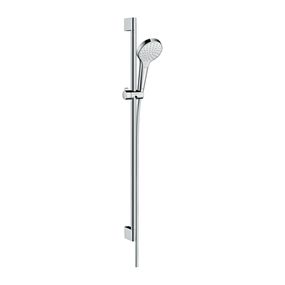 Hansgrohe Croma Select S - Sprchová sada 1 jet EcoSmart 9 l/min so sprchovou tyčou 90 cm, biela/chróm 26575400