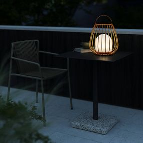 Nordlux Stolová LED lampa Jim To Go, vonkajšia, oranžová, kov, plast, K: 30.3cm