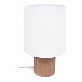 Stolová lampa s textilným tienidlom v bielo-prírodnej farbe (výška 28 cm) Eshe - Kave Home