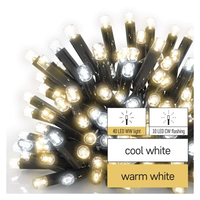 Emos50 LED Profi preblikávajúci - cencúle, 3 m, vonkajšie, teplá/studená biela D2CN01