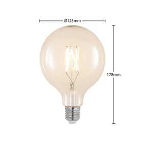 Arcchio LED filament E27 6W 2700K G125 globe číra 3ks sada, E27, 6W, Energialuokka: E, P: 17.8 cm