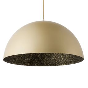 Euluna Závesná lampa Fera, zlatá/čierna škvrnitá, Ø 70 cm, Obývacia izba / jedáleň, oceľ, minerálny kompozit, E27, 60W