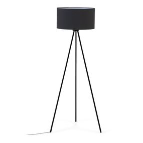 Čierna stojacia lampa s textilným tienidlom (výška 157 cm) Ikia - Kave Home