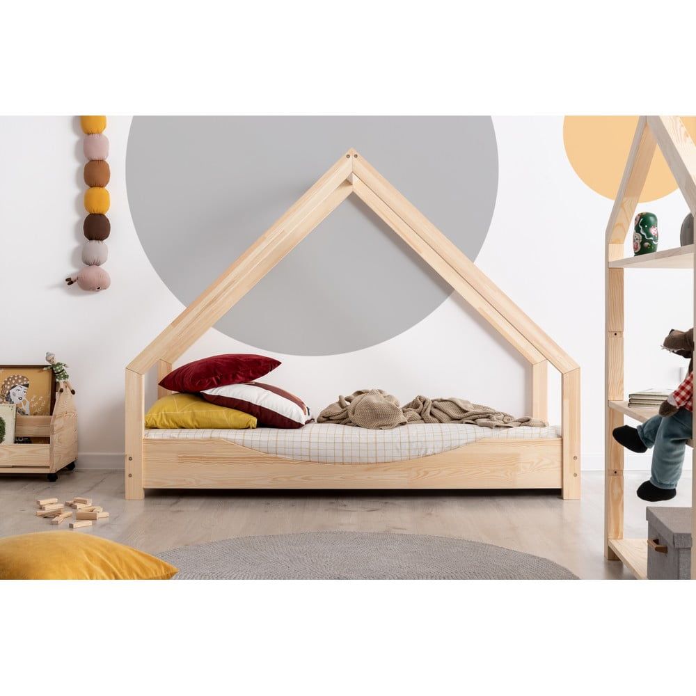 Domčeková detská posteľ z borovicového dreva Adeko Loca Elin, 90 x 200 cm