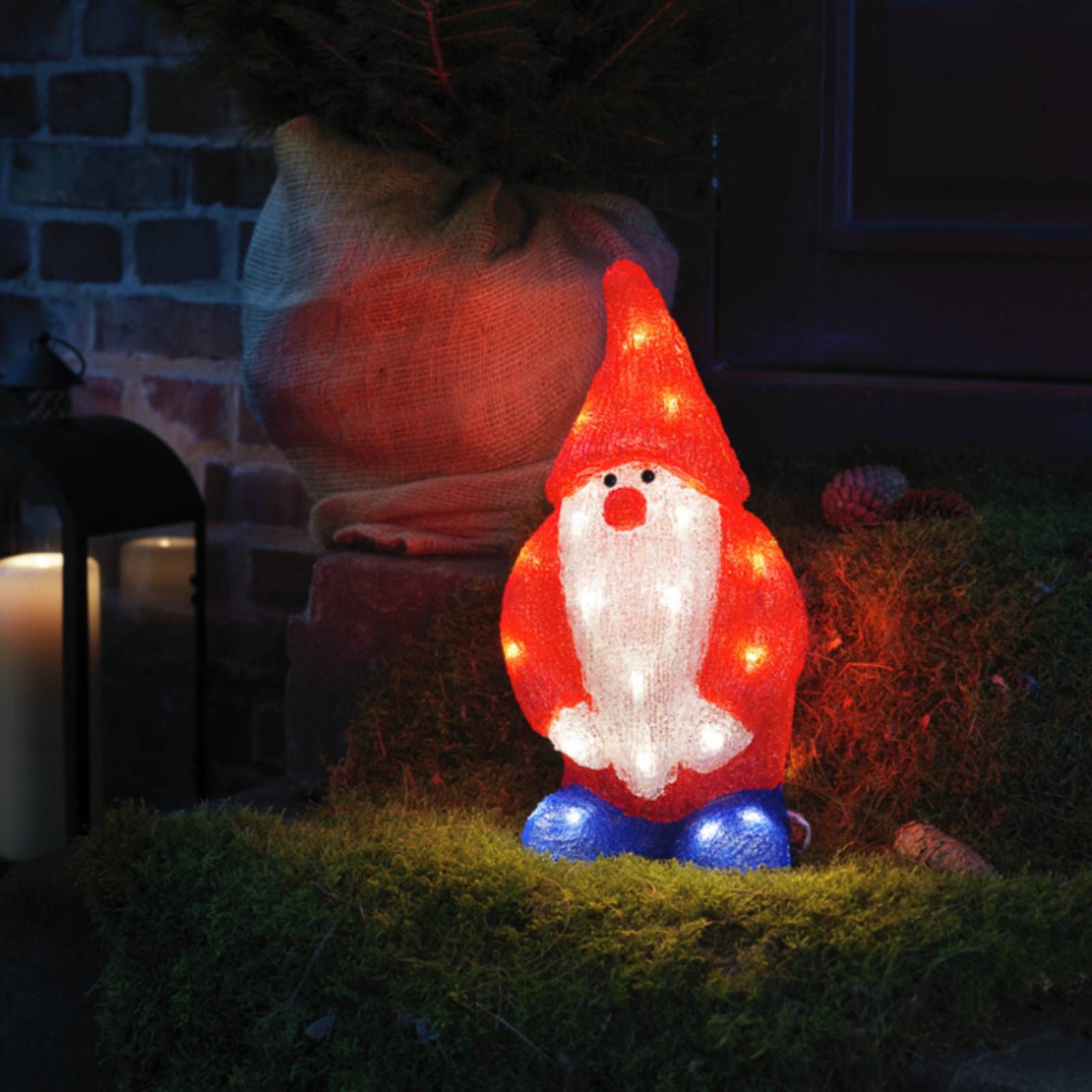 Konstsmide Christmas Dekoračná LED figúrka Mikuláš červená IP44 36 cm, akryl, 0.03W, L: 18.5 cm, K: 36cm