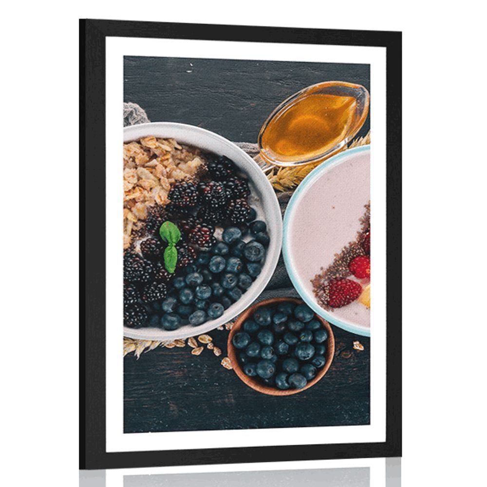 Plagát s paspartou chutné variácie müsli - 40x60 black