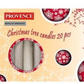 Provence Vianočná sviečka 10cm PROVENCE 20ks biela