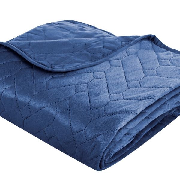 DomTextilu Obojstranný prešívaný prehoz na posteľ modrej farby Šírka: 70 cm | Dĺžka: 160 cm 29348-158842