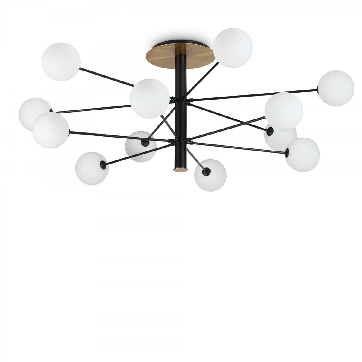 Ideal Lux 273709 prisadené stropné svietidlo Cosmopolitan pl12 12x15W | G9 - mosadz, biela, čierna