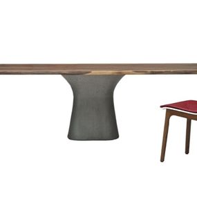 BONTEMPI - Stôl Podium, sklo/drevo, 200/250x106/120 cm