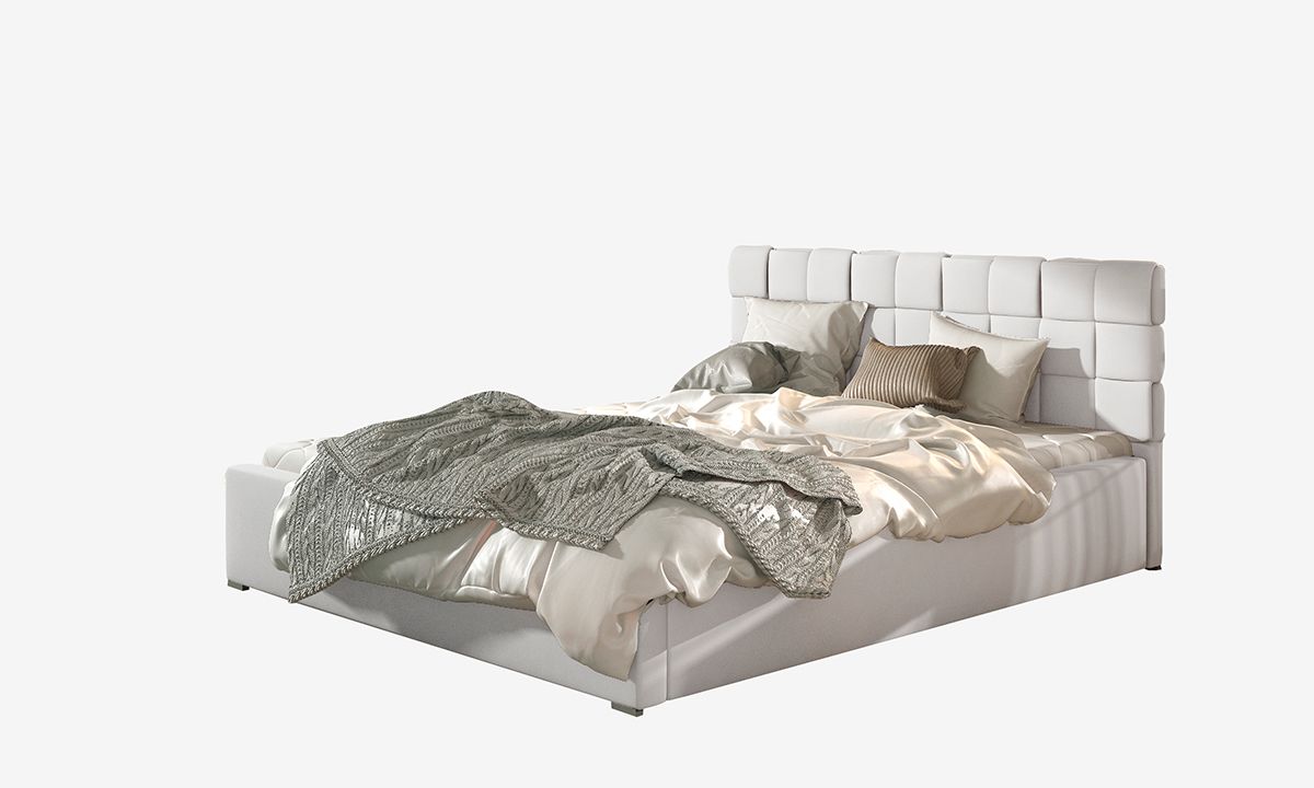 Čalúnená manželská posteľ s roštom Galimo 160 - biela