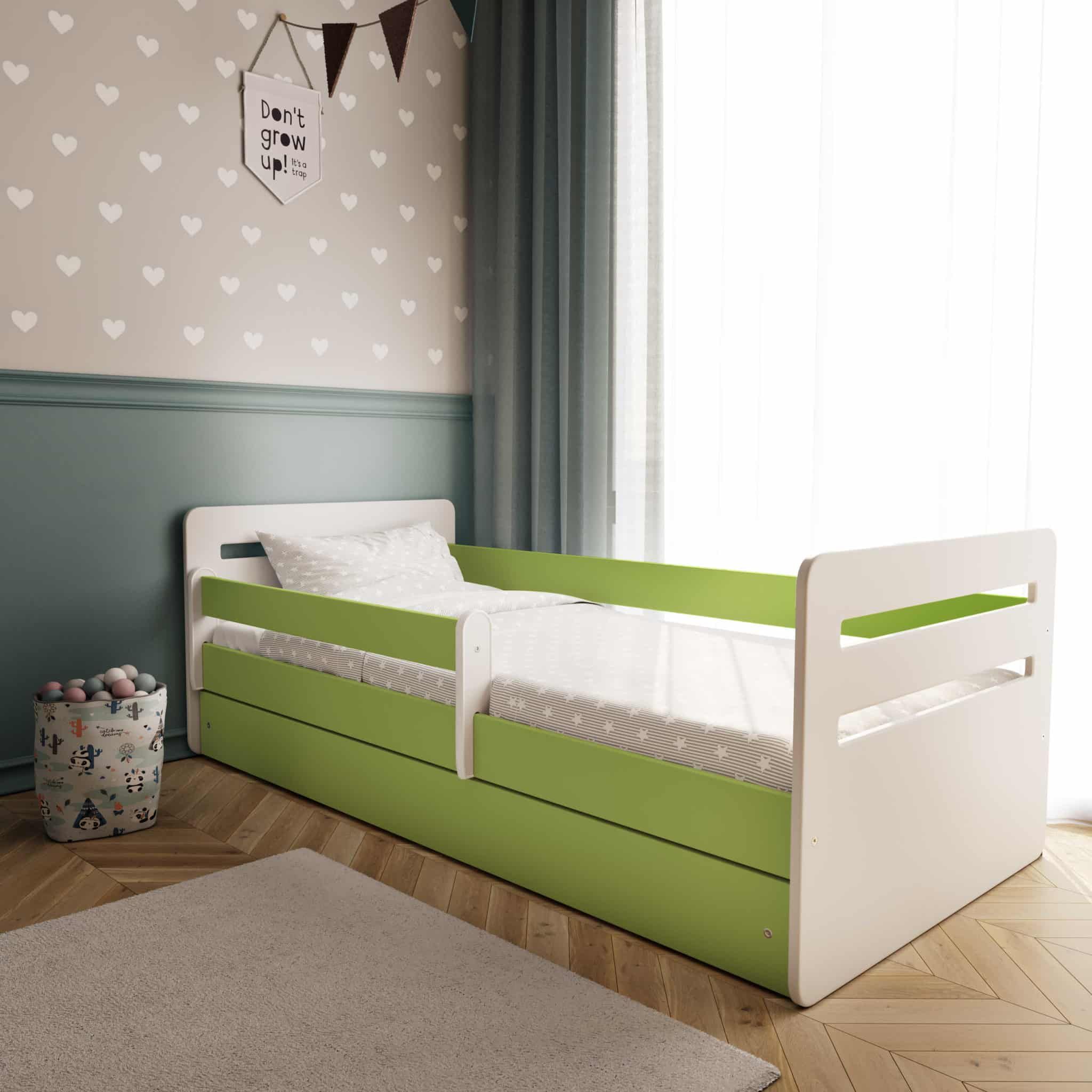 Letoss Detská posteľ TOMI - 180/80 Zelená S matracom Bez uložného priestoru