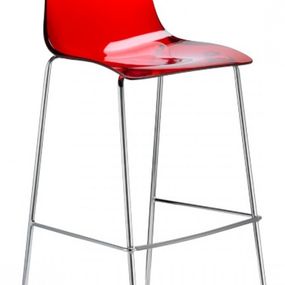 SCAB - Nízka barová stolička ZEBRA ANTISHOCK - červená/chróm