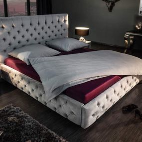 Dizajnová posteľ Laney 160x200 cm sivý zamat