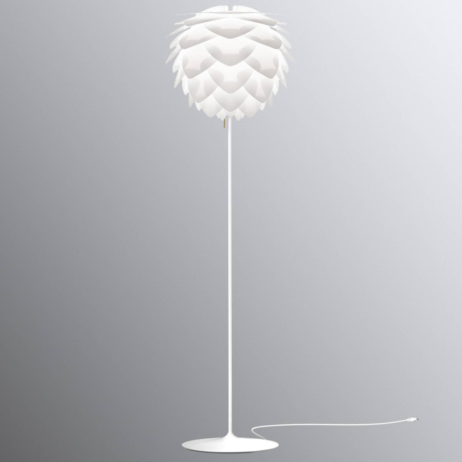 UMAGE Silvia medium stojaca lampa biela, Obývacia izba / jedáleň, hliník, oceľ, MDF, plast, E27, 15W, K: 165cm