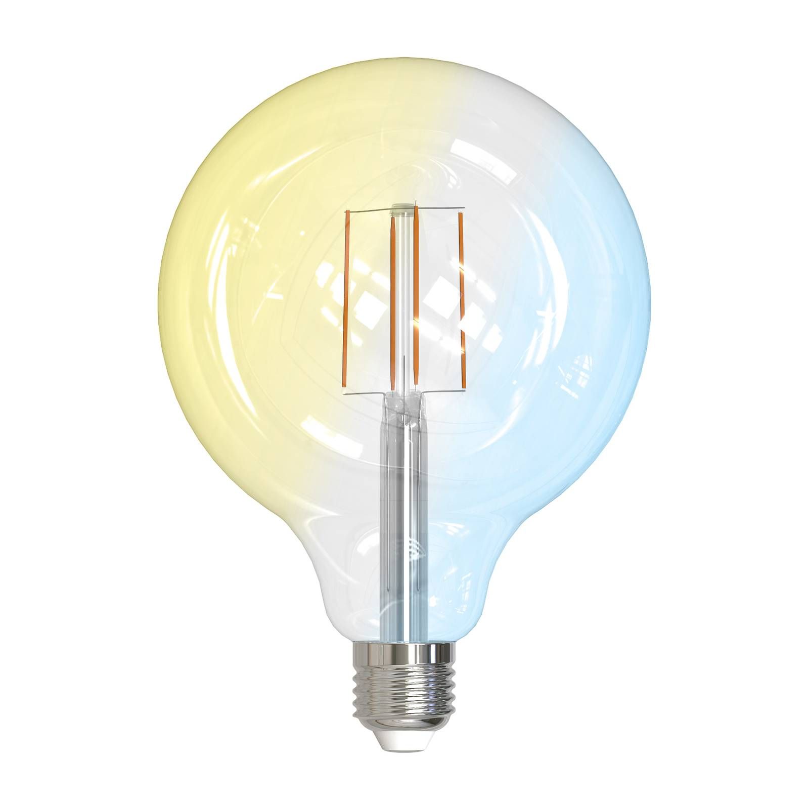 PRIOS Smart LED E27 G125 7W WLAN číra tunable white, sklo, E27, 7W, Energialuokka: E, P: 17.2 cm