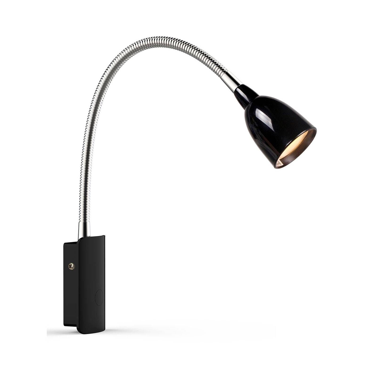 Markslöjd Nástenné LED svietidlo Tulip kábel zástrčka čierna, Obývacia izba / jedáleň, kov, 2.5W, L: 5 cm, K: 32cm