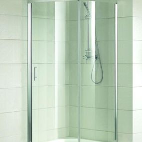 HOPA - Sprchovací kút Albatera - Farba rámu zásteny - Hliník leštený, Rozmer A - 90 cm, Rozmer B - 90 cm, Vanička HL - Akrylová vanička, Výplň - Číre bezpečnostné sklo - 4 mm BCALB90CC + BCLORC90V