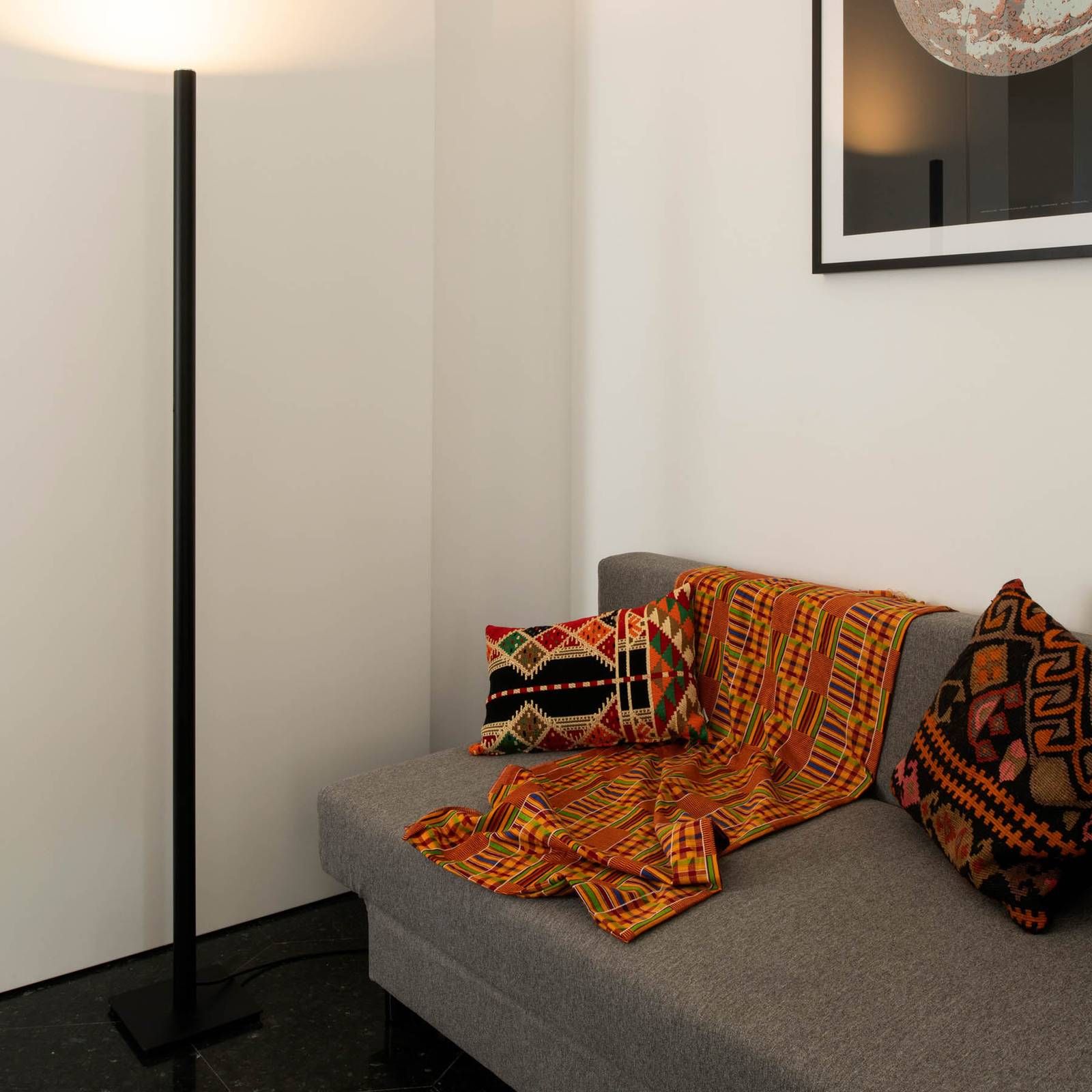 Artemide Ilio mini stojaca lampa app čierna 2 700K, Obývacia izba / jedáleň, hliník, oceľ, 27W, K: 175cm
