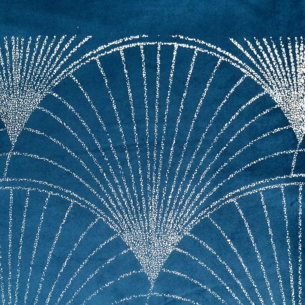 DomTextilu Zamatový stredový obrus s lesklou potlačou modrej farby 68651-244340 Modrá