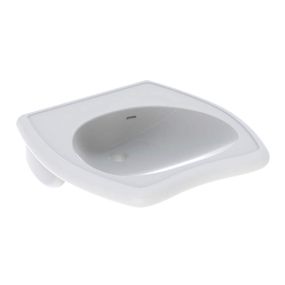 Geberit Vitalis - Zdravotné bezotvorové umývadlo s prepadom, 550x550 mm, biela 221556000