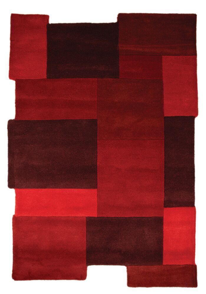 Flair Rugs koberce Ručne všívaný kusový koberec Abstract Collage Red - 120x180 cm