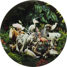 KARE Design Skleněný obraz Jungle Animals Ø120cm