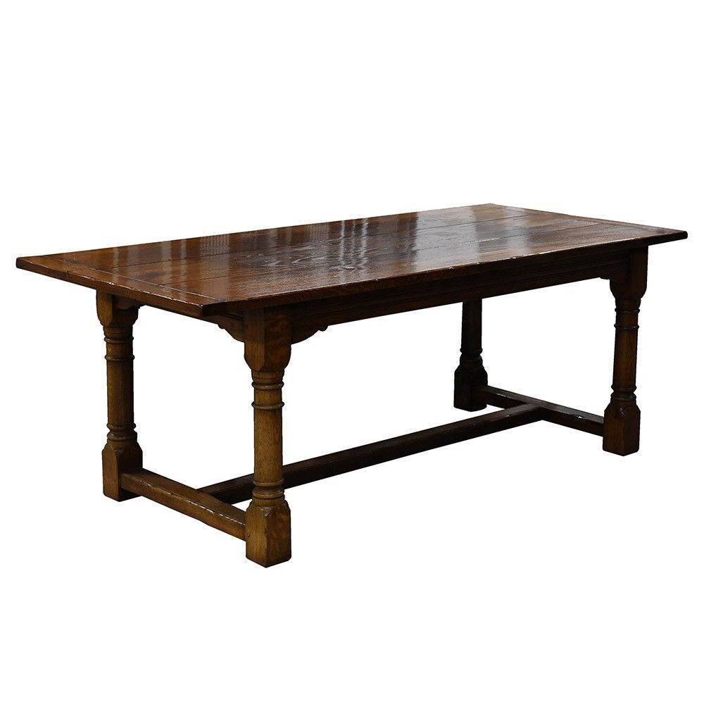 Estila Masívny rustikálny jedálenský stôl Terrel z dubového dreva v hnedej farbe s lesklým povrchom 198cm