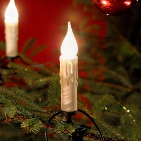 Konstsmide Christmas 20-pl. Svetelná reťaz biely voskový vzhľad 14, 8 m, plast, E10, 3W, P: 1480 cm