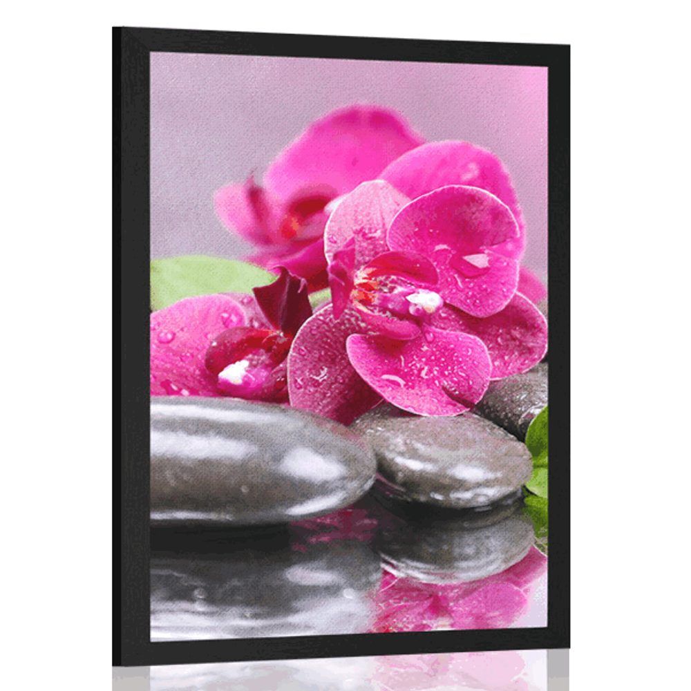 Plagát orchidea s nádychom relaxu - 60x90 silver