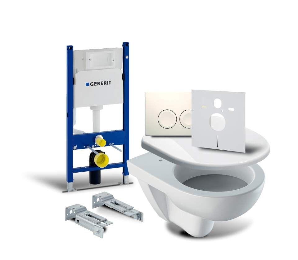 SET Geberit Duofix Delta 6v1 ( modul, tlačítko Delta21, kotvy, izolácia, WC Selnova, WC sedátko)