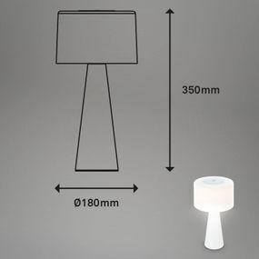 Briloner Stolová LED lampa Halo, na batérie, biela, kov, sklo, plast, 4W, K: 35cm