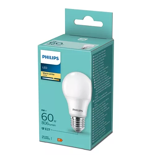 Philips 8719514257566 LED žiarovka E27 8W/60W 806lm A60 2700K