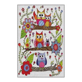 Detský protišmykový koberec Conceptum Hypnose Owls, 100 x 200 cm