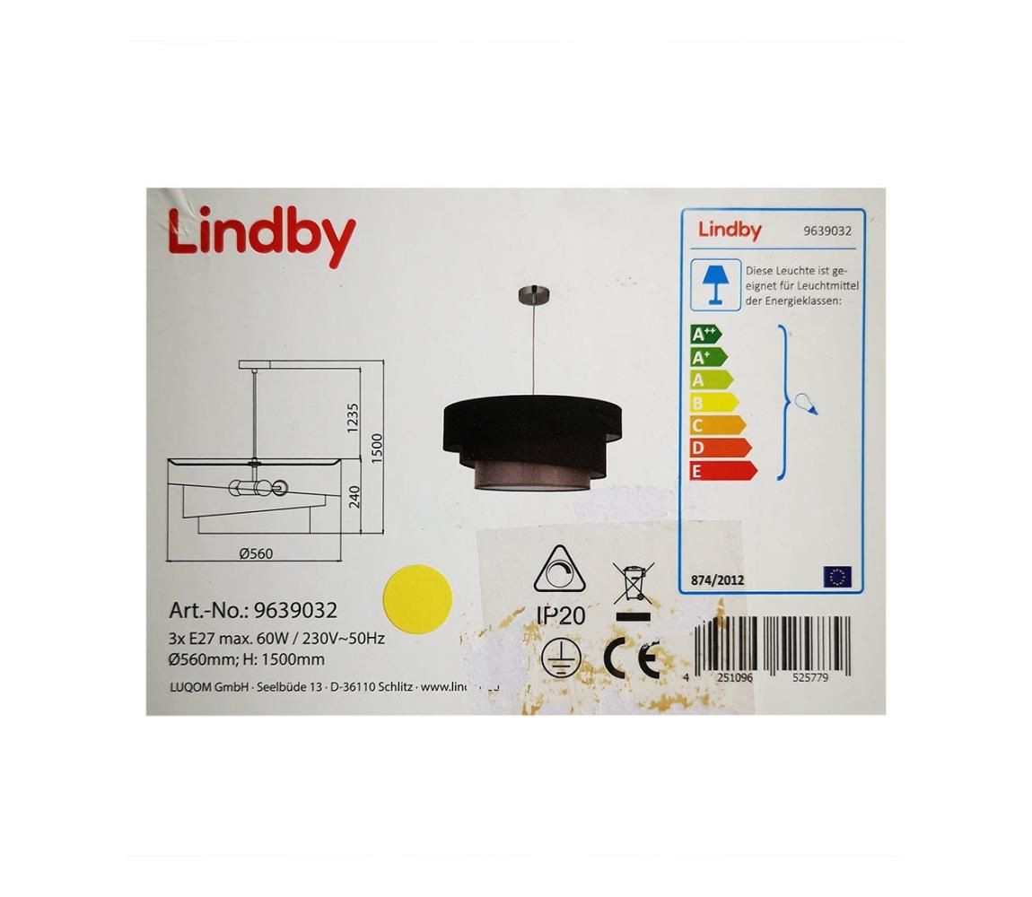 Lindby - Luster na lanku MELIA 3xE27/60W/230V