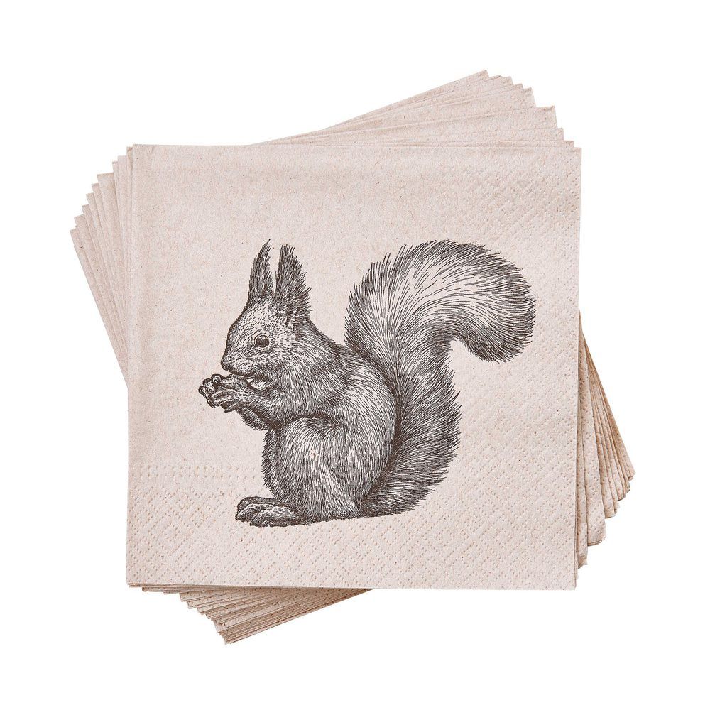 Butlers APRES Papierové recyklované servítky veveričky 20 ks