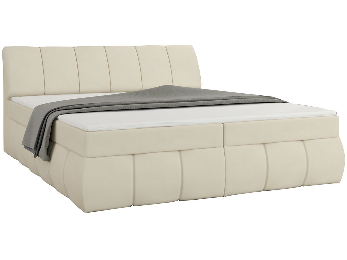 Čalúnená manželská posteľ s úložným priestorom Vareso 140 - béžová (Soft 33)