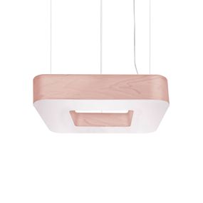 LZF LamPS Cuad závesné LED 0-10V stmievateľné, ružové, Obývacia izba / jedáleň, drevená dyha, plast, kov, 50W, P: 70 cm, L: 70 cm, K: 12cm