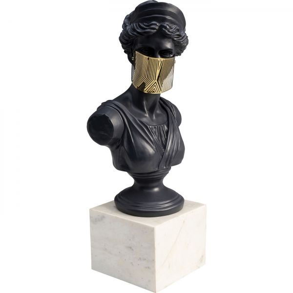 KARE Design Soška Busta Žena se zlatou rouškou 50cm