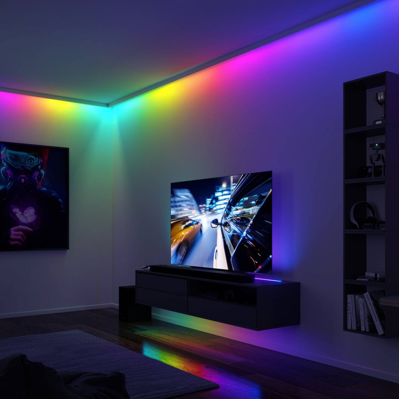 Paulmann Entertain LED pásik, RGB, set, 3 m, Obývacia izba / jedáleň, plast, 5W, P: 300 cm, L: 1 cm, K: 0.2cm