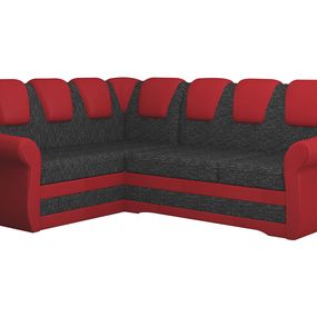 Rohová sedačka s rozkladom a úložným priestorom Latino II L - čierna / červená