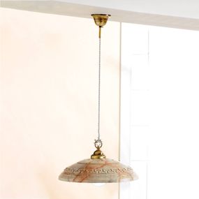 Ceramiche Závesná lampa GRECA MARMO, Obývacia izba / jedáleň, keramika, kov, E27, 100W