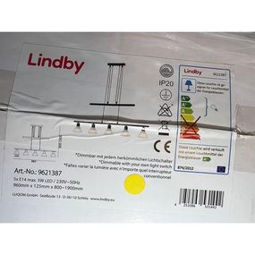 Lindby - LED Stmievateľný luster na lanku ELEASA 5xE14/5W/230V