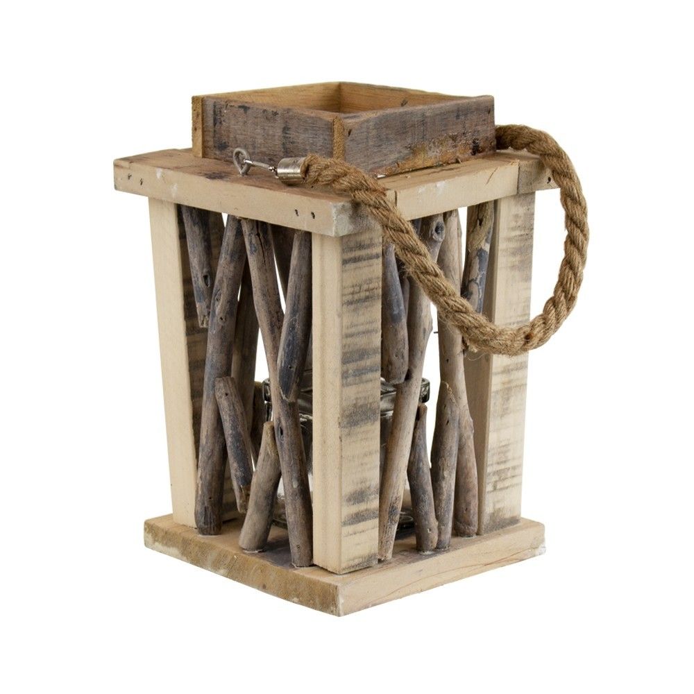 Prírodné drevená lampáš Mitt - 21 * 21 * 31cm