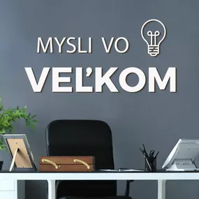 Drevený motivačný citát - Mysli vo veľkom