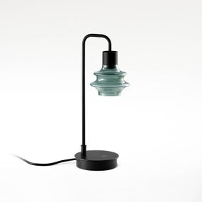 Bover Drop M/36 stolná LED lampa, zelená, Obývacia izba / jedáleň, hliník, železo, borokremičité sklo, 3W, P: 12 cm, K: 35.5cm