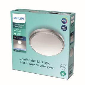 Philips Doris LED CL257 Stropné svietidlo do kúpeľne kruhové 6W/640lm 220mm 4000K IP44 nikel