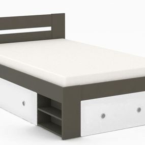 Študentská posteľ rea larisa 120x200cm s nočným stolíkom - graphite