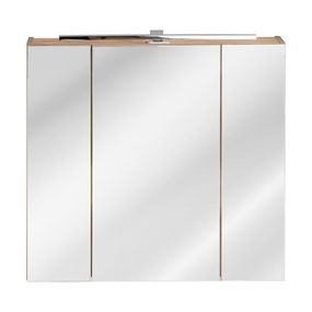 Kúpeľňová skrinka so zrkadlom Capri 843 3D dub craft zlatý